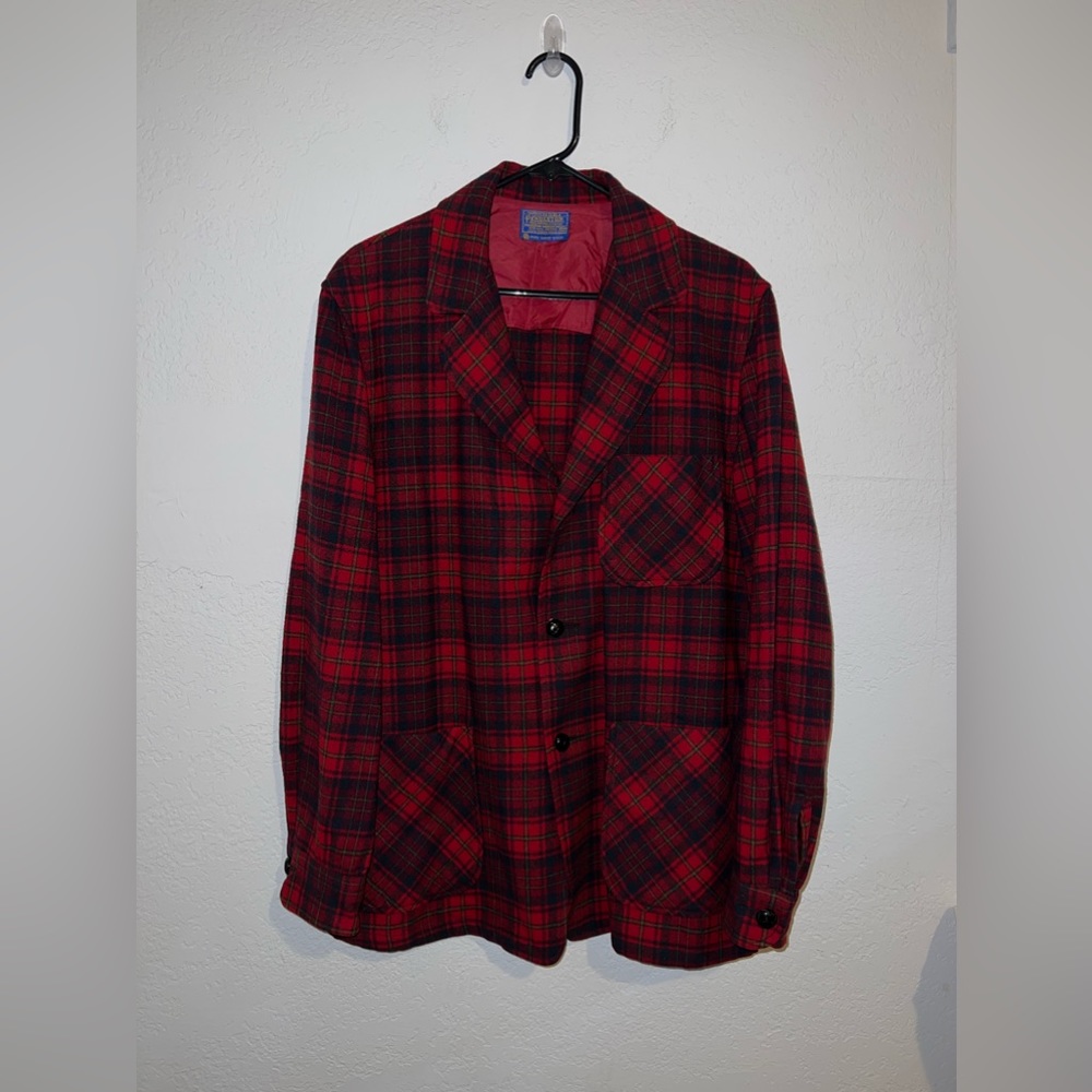 Vintage Pendleton Flannel BlazerJacket 100% Virgin Wool
